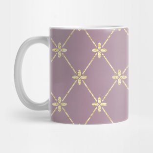 Gold Foil Floral Lattice - Old Rose Mug